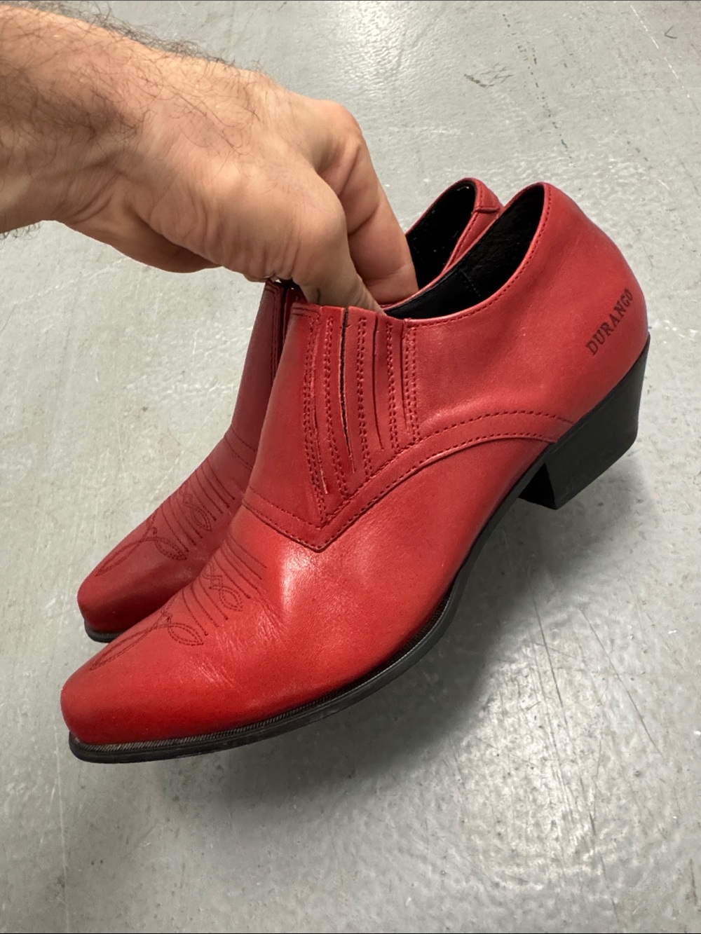 Durango Red Leather Western Ankle Boots Women’s 8.5